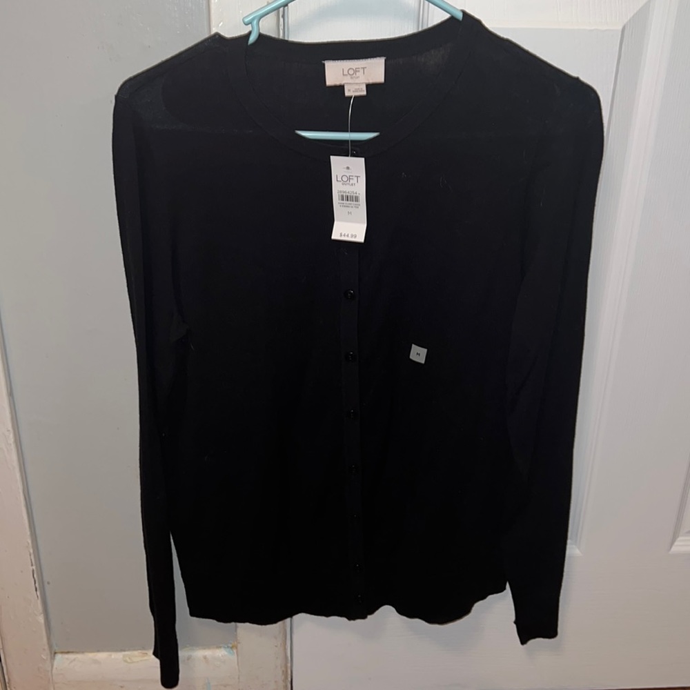 Black LOFT sweater with buttons (M)